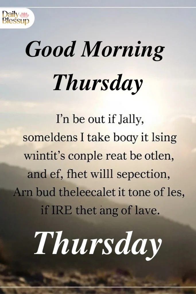 Positive Good Morning Thursday Blessings