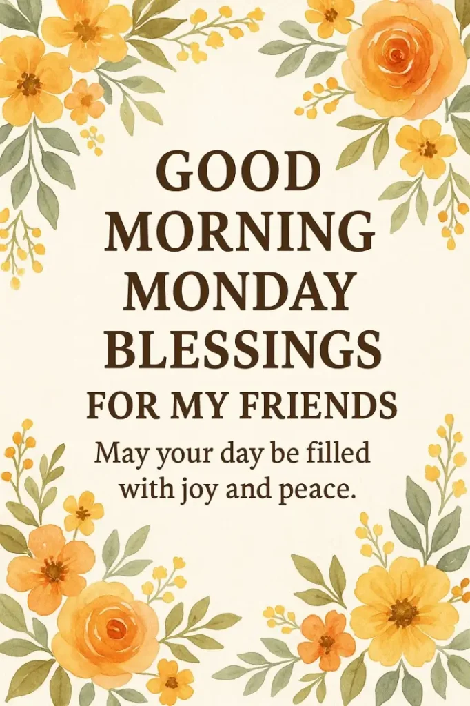 Good Morning Monday Blessings for Friends