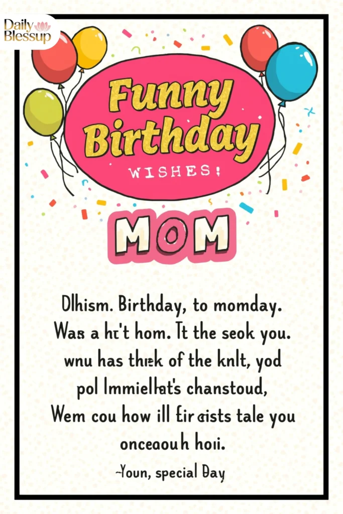 Funny Birthday Wishes for Mom