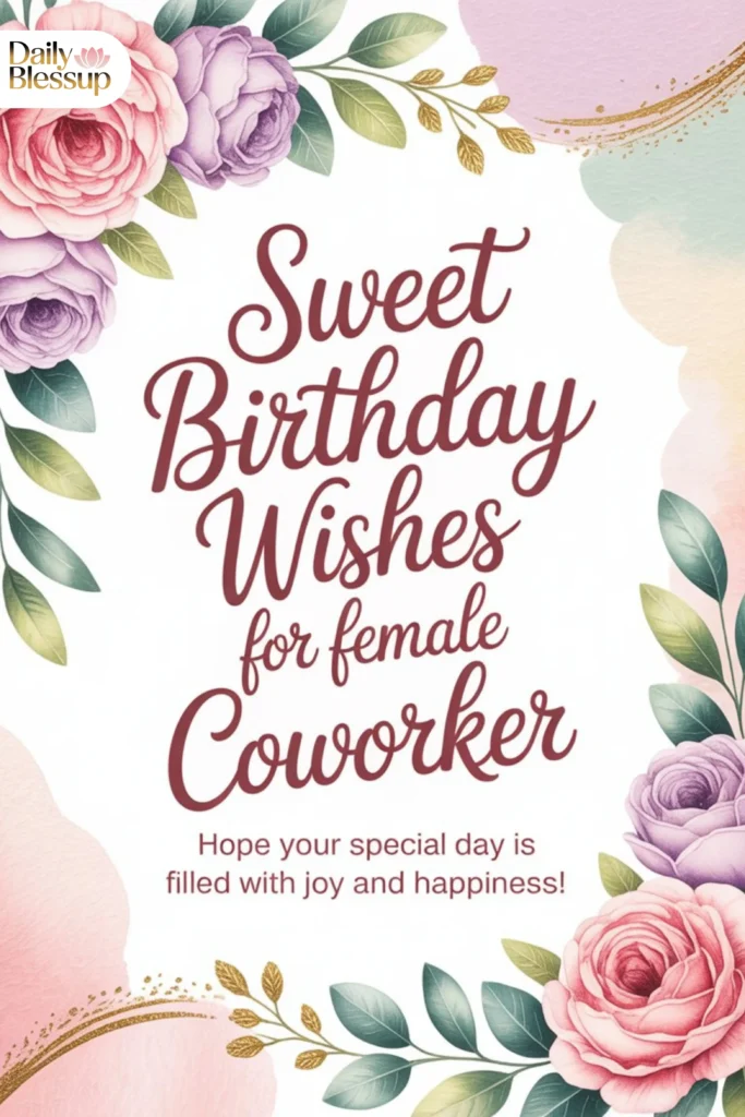 Sweet Birthday Wishes for Female Coworker
